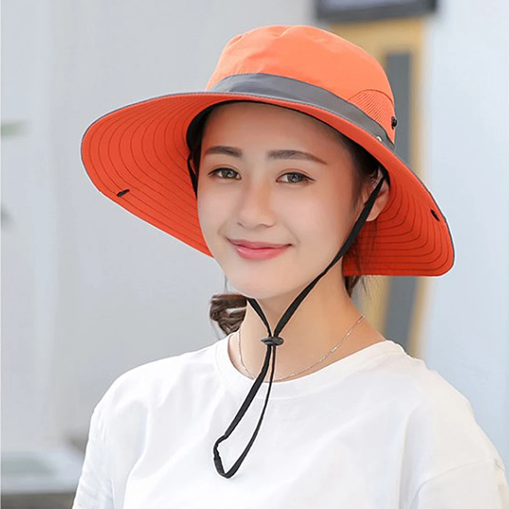 Женская летняя кепка с УФ защитой шляпа от солнца широкими полями для пляжа