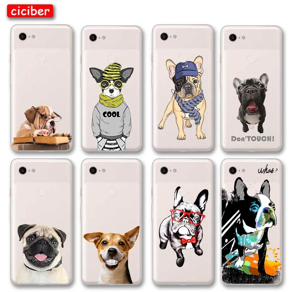 

Cute Funny Dog Case For Google Pixel 4 5 3 2 XL Cover for Pixel 3a 4a 5G XL Soft Silicone TPU Shockproof Protection Phone Fundas