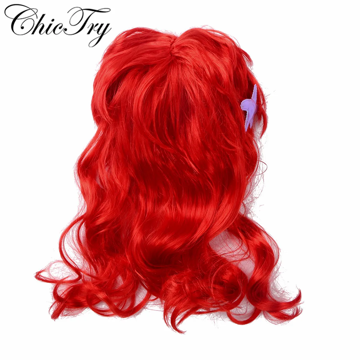 

Красные парики для девочек, заколки для волос принцессы с морской звездой, аксессуары для косплея на Хэллоуин, аниме, Русалочка