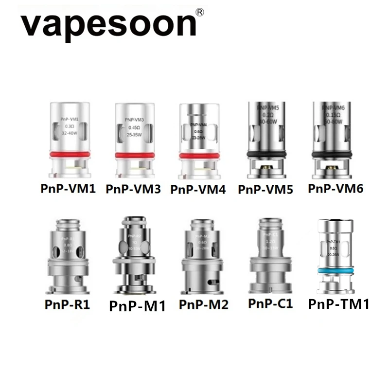 

Набор для вейпа vapesoon Pnp VM1 VM3 VM4 VM5 VM6 C1 M1 R1 TM1 Coil VINCI / VINCI R / VINCI X DRAG X S Pod Argus GT, 50 шт.
