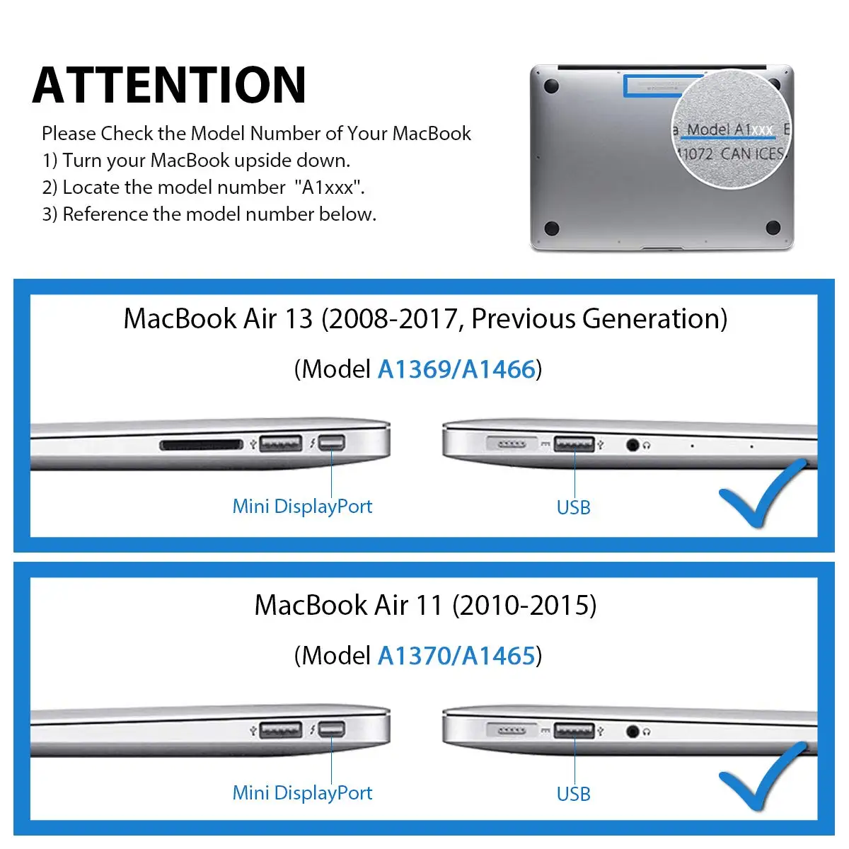 Чехол для ноутбука Lention MacBook Air 13 дюймового модели A1369 и A1466 (старого поколения) с