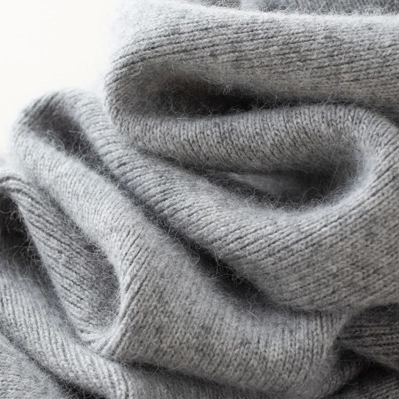 

women's mink cashmere knitting pants comfortable soft warm high elastic wool trousers wide leg pants