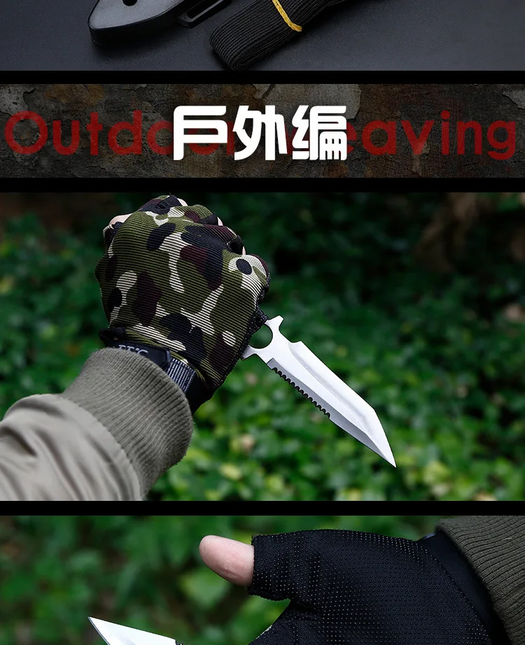 Hunting knife fixed bladeTactical Paratroopers Knife Hunt Stainless Steel Diving Outdoor Survival Camping Pocket Knives machet