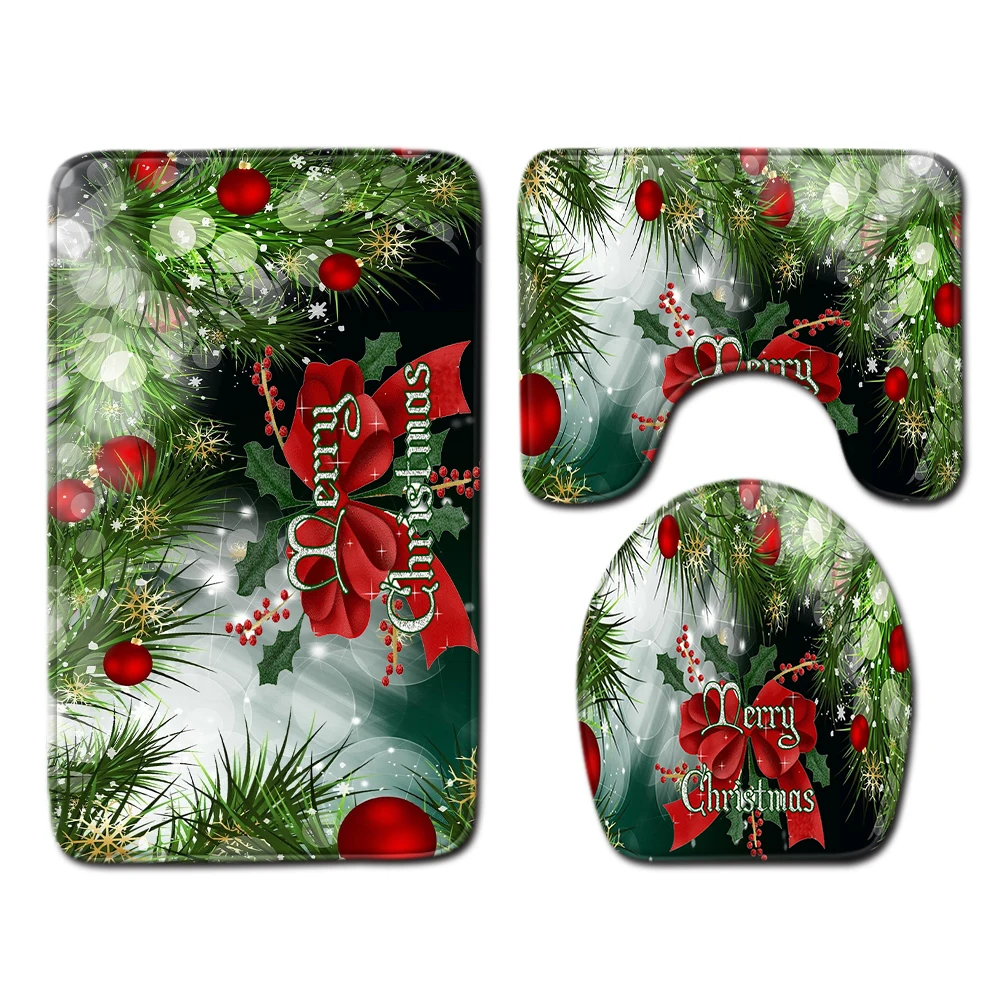 3 шт./компл. веселое Рождество Нескользящие Ванная комната подстилка напольный