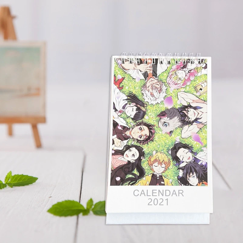 

2021 NEW Anime Demon Slayer Calendar Coil Schedule Creative Desk Table Dates Reminder Timetable Planner