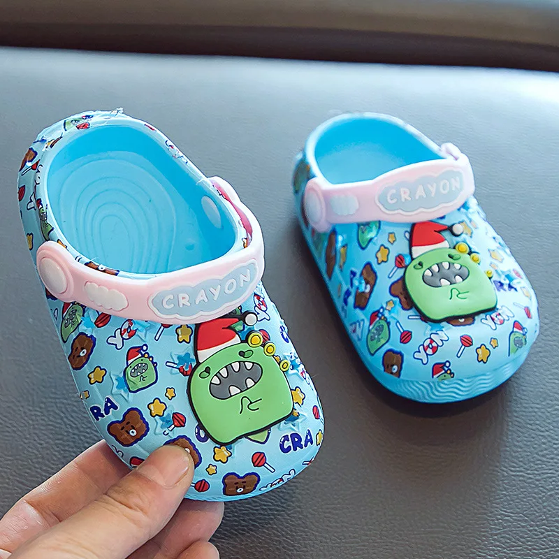 

Baby Slippers Summer Girls Indoor Children's Home Soft Hole Shoes Infants and Young Children Anti-skid Boys Sandals Unisex