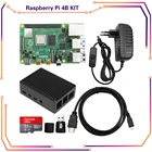 Комплект Raspberry Pi 4, 8 ГБ, 4 Гб, 2 Гб, адаптер питания, алюминиевый чехол, карта 32 ГБ, 64 ГБ, считыватель, радиатор для Raspberry Pi 4, Модель B