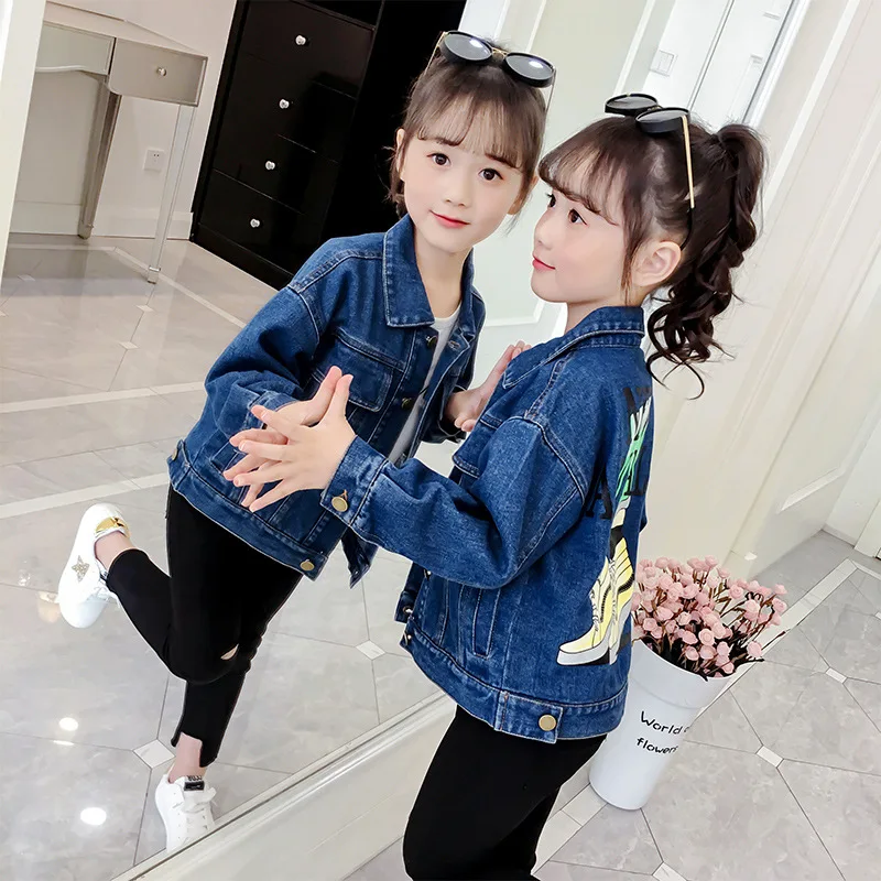 Куртка джинсовая для девочек на возраст 6 8 10 12 лет весна-осень 2019 | Детская одежда