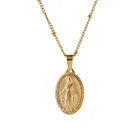 Нержавеющая сталь Девы ожерелье с Девой Марией для мужчин для женщин ювелирные украшения с христианской символикой, металлические Девы Марии золотое украшение на шею с Цвет цепочка с кулоном