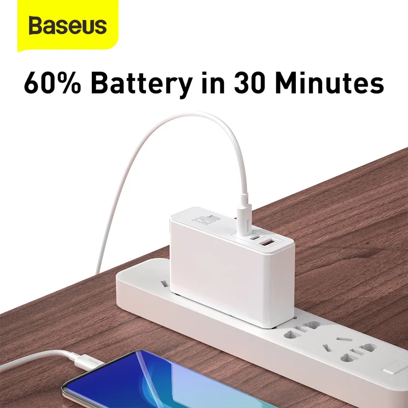 baseus 120w gan usb charger qc4 0 3 0 pd3 0 quick charging for iphone 12 pro xiaomi us charger fast charging for laptop tablet free global shipping