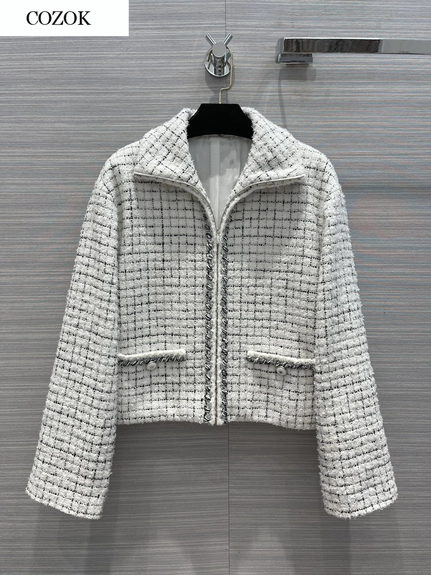 

2021 new women fashion plaid suit jacket + skirt 2-piece set