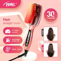 fmk ptc heating electric hair straightener brush comb professional hot ionic hair straightening irons hairbrush heated combs
