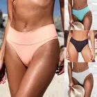 Трусы женские бразильские с чашками пуш-ап, пикантные пляжные плавки с завышенной талией, летняя пляжная одежда для купания