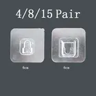 Двусторонние клейкие настенные крючки, водонепроницаемые маслонепроницаемые самоклеящиеся крючки, кухонные многоразовые бесшовные строительные крючки