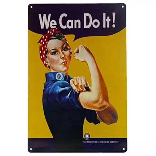 

We Can Do it Tin Sign Woman Encourage Metal Poster Home Kittchen Tin Plate Vintage Wall Metal Sign Iron Painting