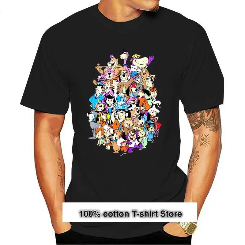 

Camiseta clásica de dibujos animados de Hanna Barbera, ropa Retro de carbón vegetal