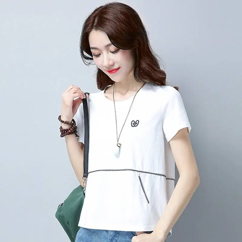 

Tops T Shirt Women Short Sleeve Tshirt Women Cotton GRAY