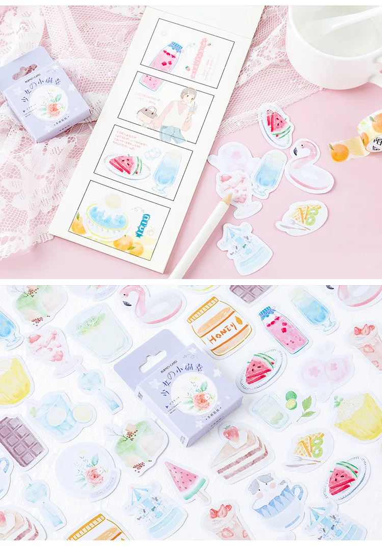 46 шт./пакет Девушка любимый мороженое Kawaii Липкие заметки бумажная наклейка записная книжка коврик офисные школьные принадлежности канцелярские принадлежности