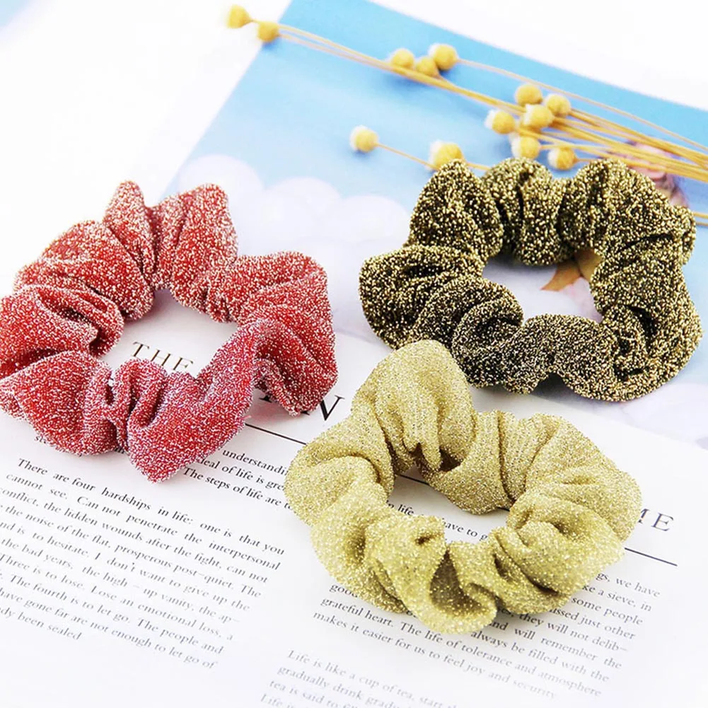 Блестящие блестящие кольца для волос девочек держатель конского хвоста