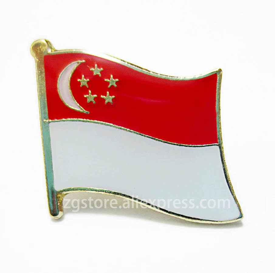 

Wholesale Lot of 10 pcs National flag Lapel Pins brooch Badge Emblem Singapore