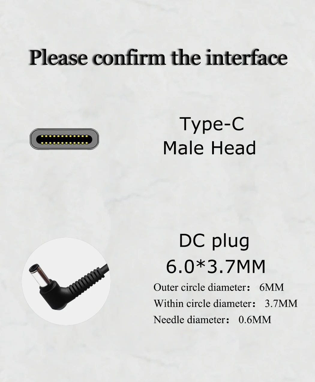 Кабель для быстрой зарядки ноутбука jorinda 1 5 м/6 0 футов Type-C до 6*6 мм PD USB-C Штекерная