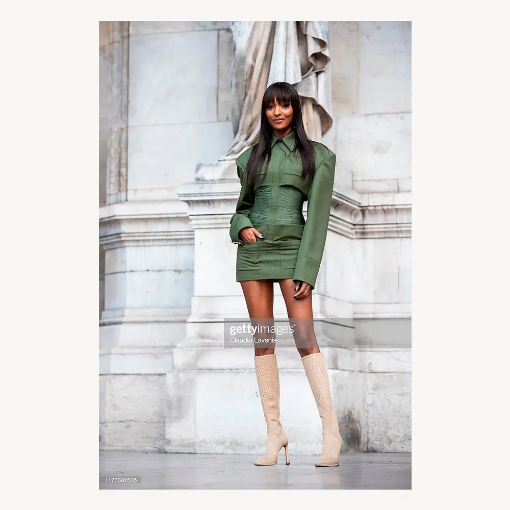 Новое поступление 2020 года лидер продаж зеленое платье с отложным воротником и