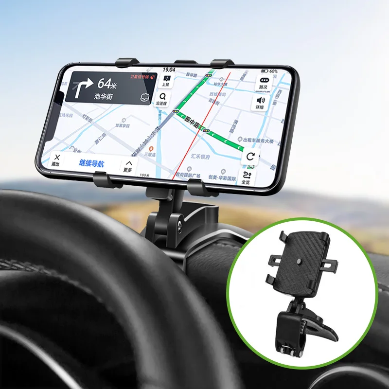 

Car Phone Holder Mobile Phone Holder Stand Easy Clip GPS Display Bracket Car Front Support For iPhone Pro Xiaomi HUAWEI