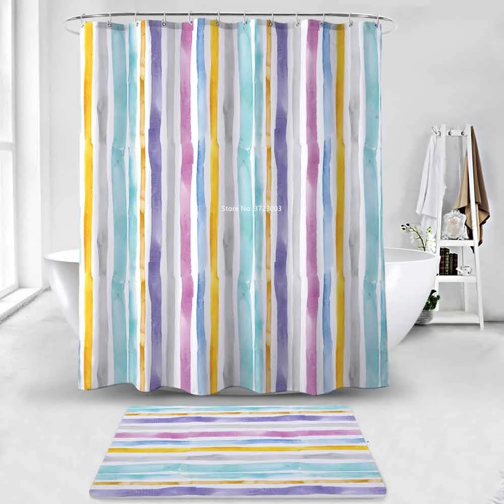 

Модная Водонепроницаемая душевая занавеска в скандинавском стиле для ванной комнаты, декоративная трехмерная занавеска с геометрическим ...