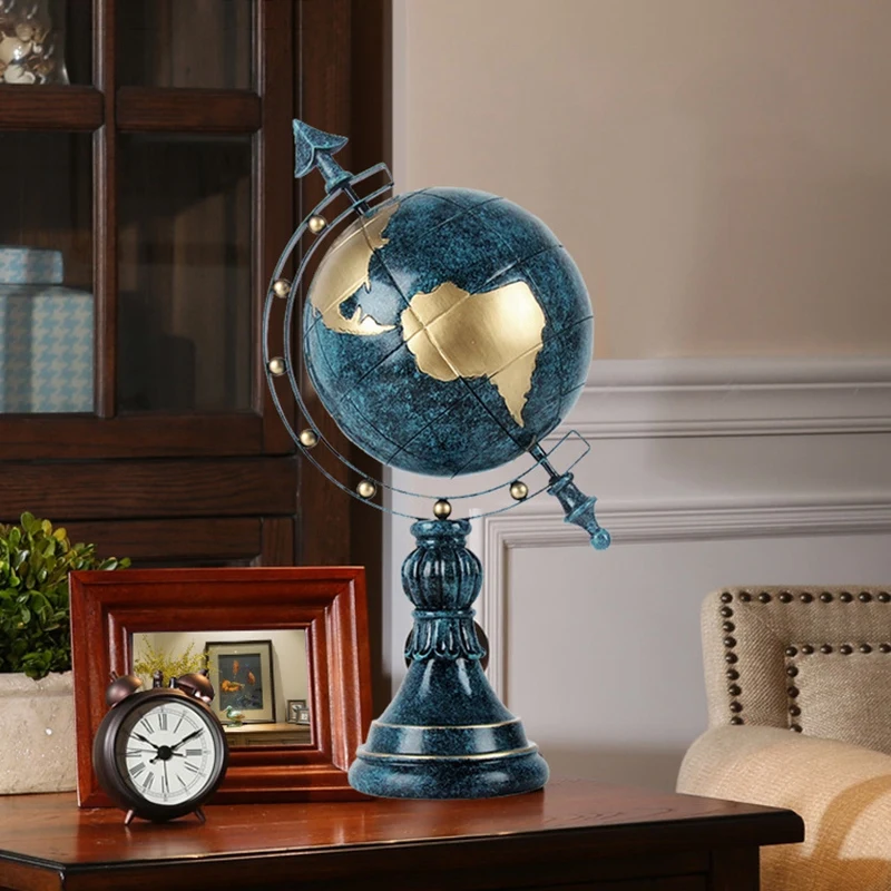 

Vintage Globe Ornaments Retro Globe Desktop Decoration for Home Office Living Room Bedroom Decor Desk Furnishings Props