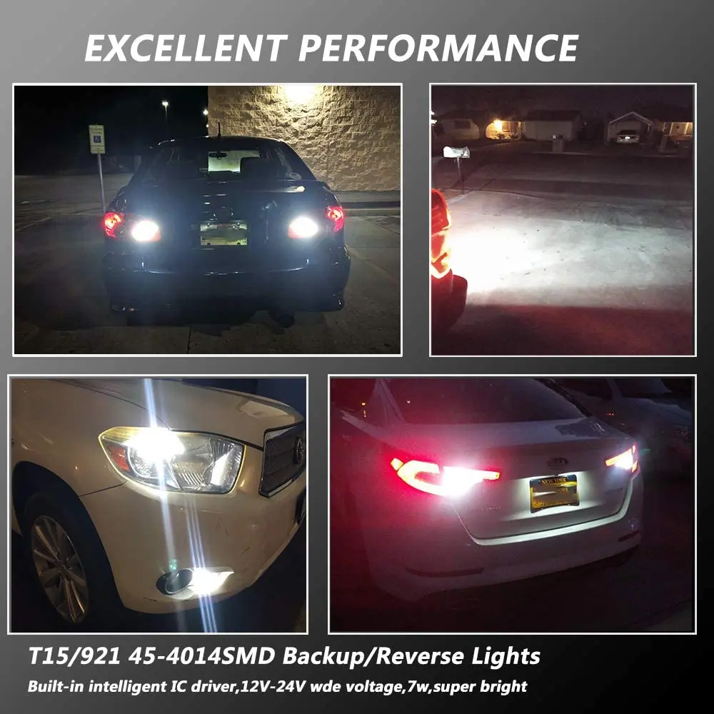 Светодиодные лампы T15 W16W 921 912 T16 902 высокой мощности 45 шт. суперъяркие лм сменные