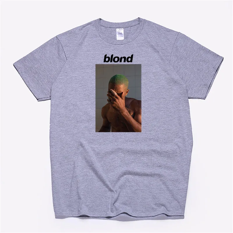 T99B-grey Мужская футболка Frank Ocean Blonde хип-хоп Rap, футболка унисекс, хлопок, футболка Homme Singer Harajuku, рубашка - Цвет: T99B-grey