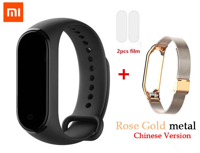 add rose gold metal Xiaomi Mi Band 4 смарт-Браслет фитнес-браслет AI Bluetooth 5,0 AMOLED цветной сенсорный экран AI частота сердечных сокращений - Цвет: add rose gold metal