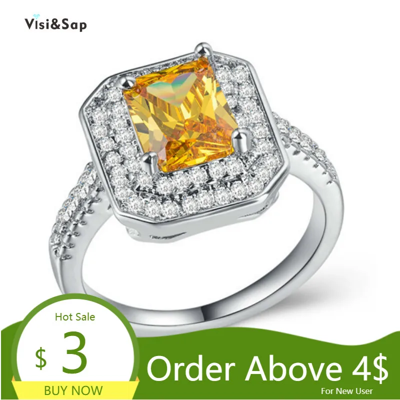 

Visisap Retro Luxury Yellow Zircon Icedout Ring for Female Exaggerate Party Rings White Gold Color Jewelry Dropshipping B1217