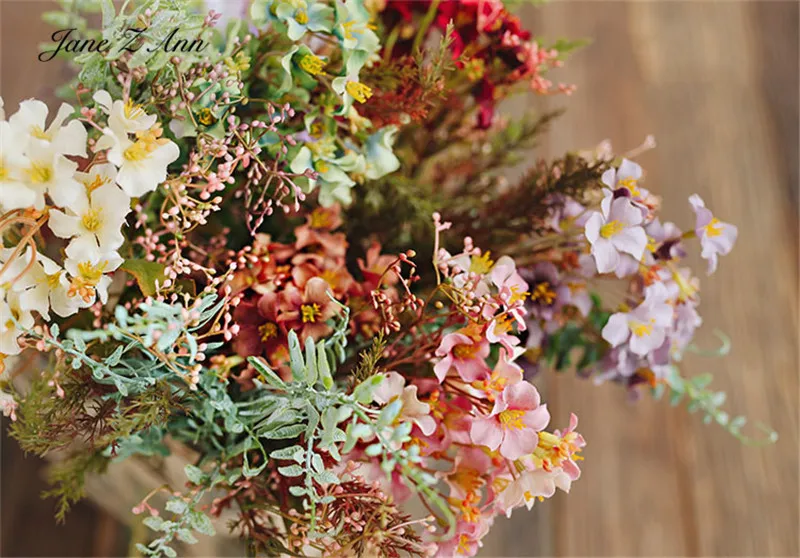Ramos de flores salvajes, helecho de carne m&uacute;ltiple, hojas verdes, simulaci&oacute;n de pl&aacute;stico, planta verde, foto de beb&eacute;, accesorios de fotograf&iacute;a para reci&eacute;n nacido-0