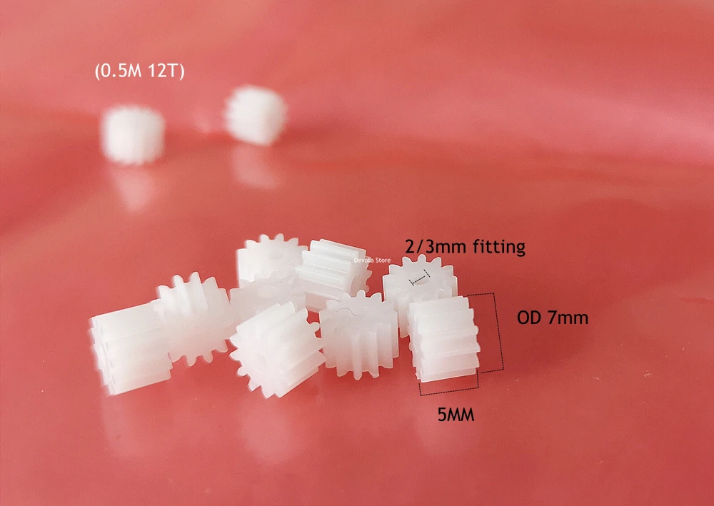 

10x 0.5M 12/13T 2/3mm Hole POM Plastic DIY motor gear