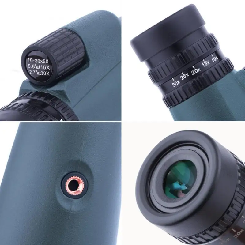 

New Monocular Zoom Telescope 10-30x50 Full Optical FMC Coating Telescopes With Tripod Phone Holder For Outdoor Camping Travel