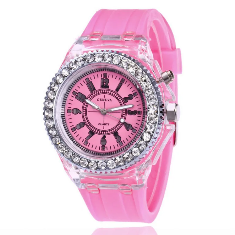 

A0003 Fashionable Luminous LED Kids Watch Candy Color Silicone Watch With Lamp Students Children Watch