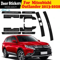 car door sill leather stickers for mitsubishi outlander 2013 2016 2018 protection plate carbon fiber threshold strip taildoor