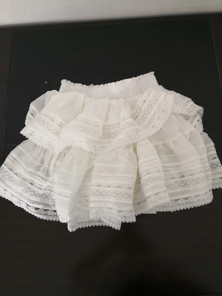 

Summer Boho Skirt Women 2019 Sexy High Waist Short White Hollow Out Lace Skirts Womens Ball Gown Saia