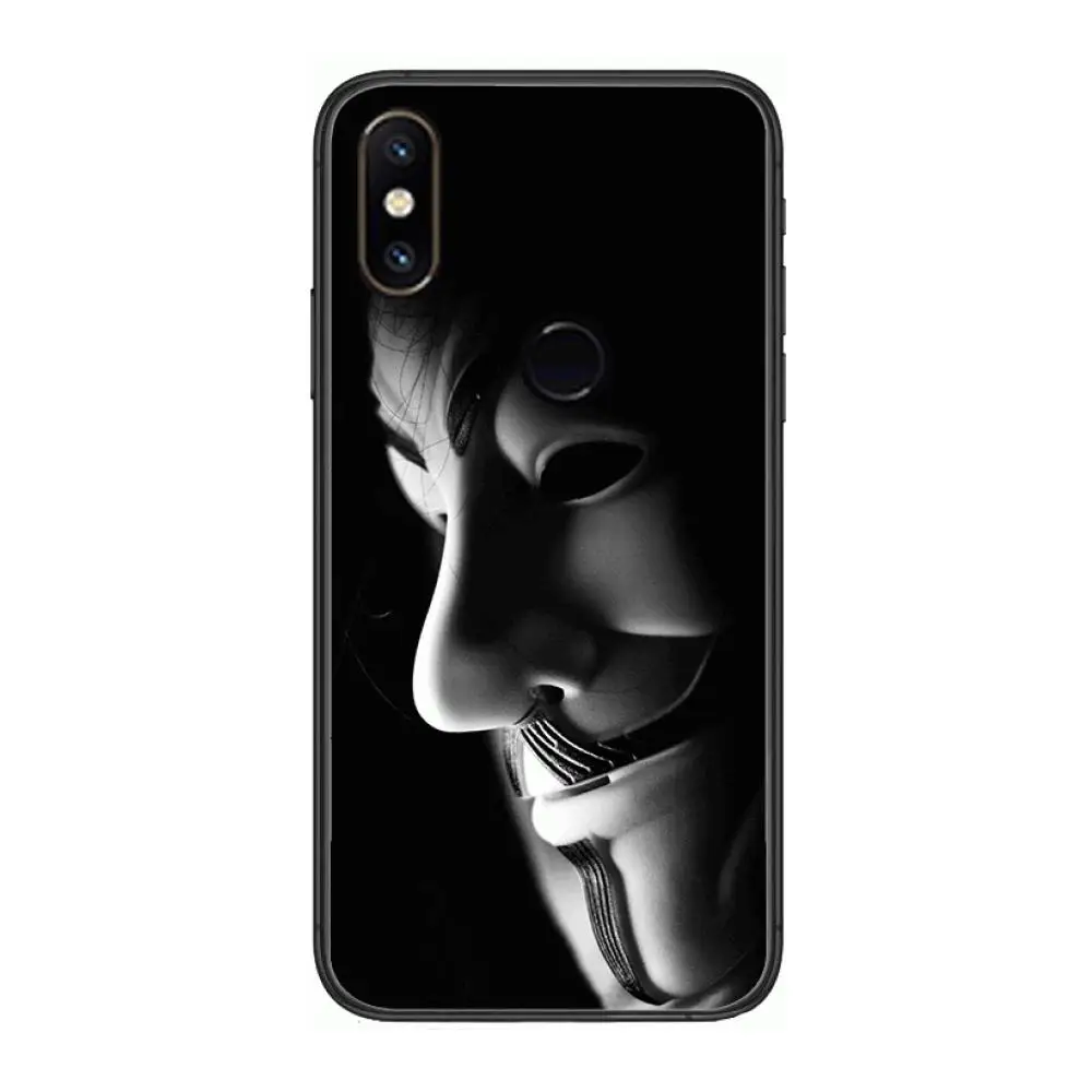 

Black V for Vendetta Phone Case For xiaomi M2 C3 X3 F2 Lite NFC 6 5 x Poco k30 Pro Anime Black Cover Silicone Back Pretty