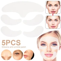 5pcsset reusable silicone anti wrinkle face forehead sticker cheek chin facial eye patches wrinkle removal skin face lift