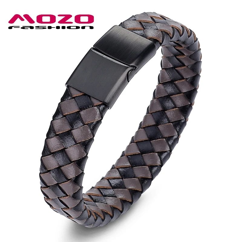 

Fashion Jewelry Men Retro Bracelet Weave Leather buckle Bracelets & Bangles man Classic lattice Collocation bangle PS2035