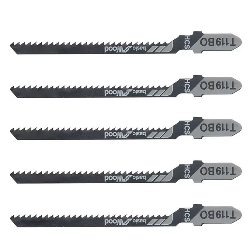 

5Pcs/Set 3'' Jigsaw Blades 12TPI HCS T-Shank Reciprocating Saw Blade Kit For Wood Metal Fast Cutting Hand Tools T119BO