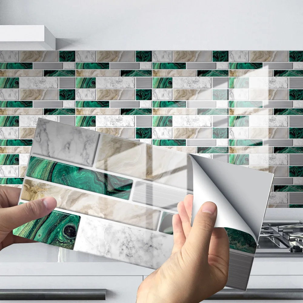 

Мозаика настенная плитка наклейки 3D стикер стены кухни Backsplash Self-клейкие плитки ванной стены наклейки Водонепроницаемый домашний декор