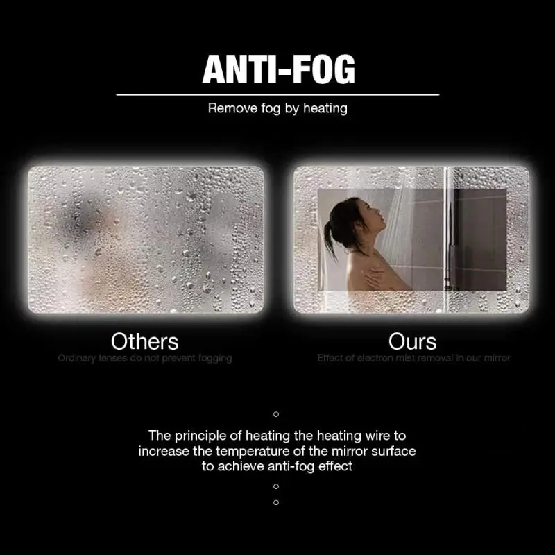 

70cm 80cm Rectangular Wall-mounted Smart Mirror LED Bathroom Mirror Explosion Proof Anti-fog Mirror Bathroom Makeup Mirror HWC