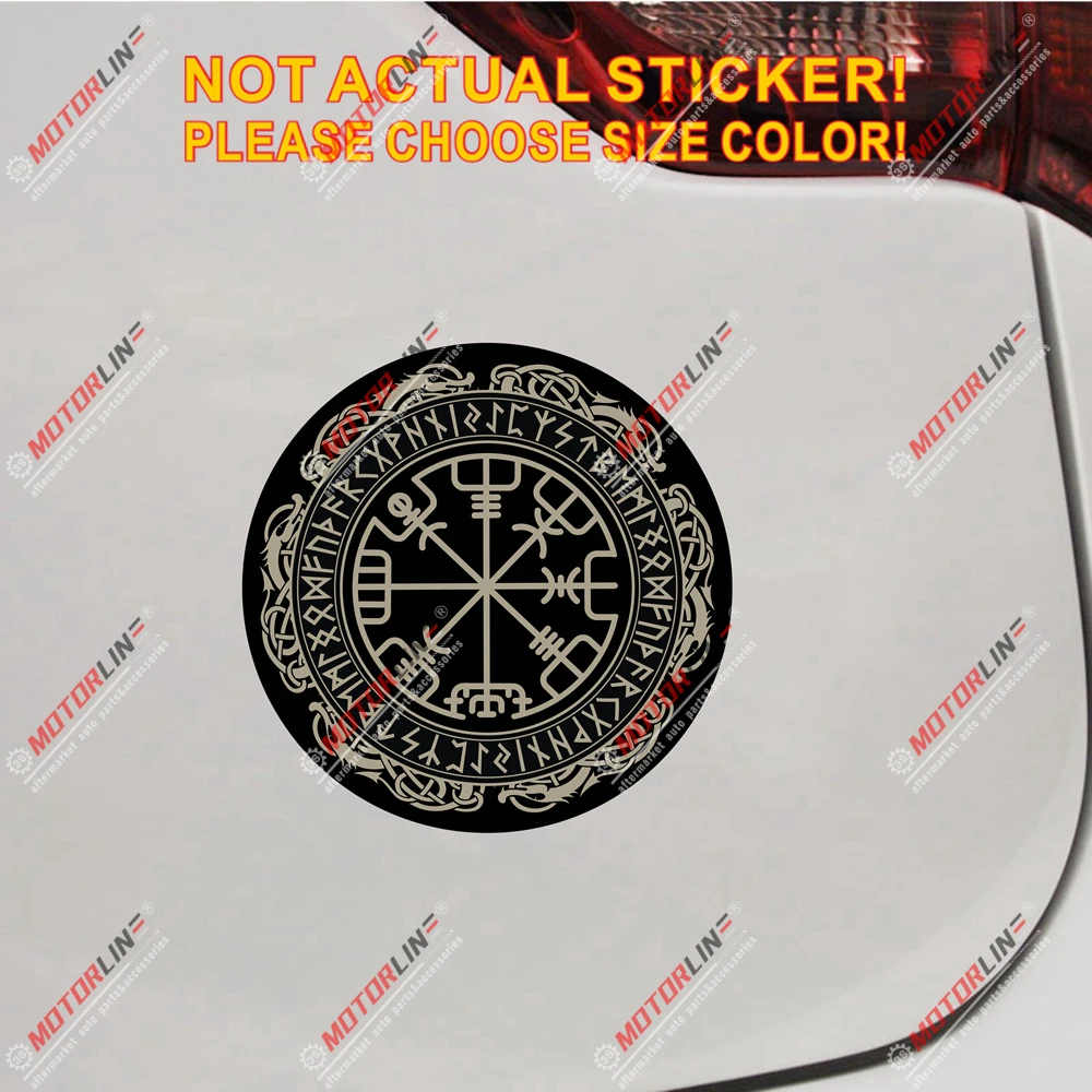Шлем Awe наклейка Vegvisir викингов компас Руна светоотражающий глянцевый стиль
