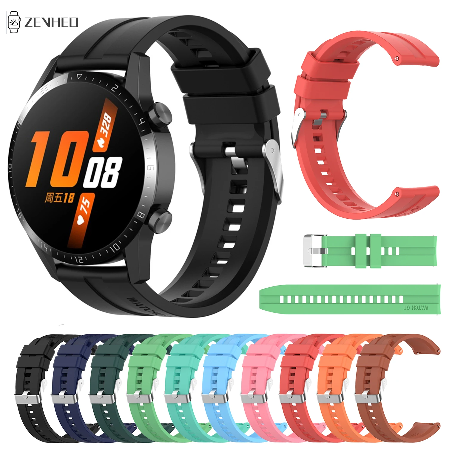 

22mm Silicone Strap For Huawei Watch GT 2 46mm/GT 2e/GT2 Pro Replacement Watch Band For Huawei Honor Magic Watch 2 46mm