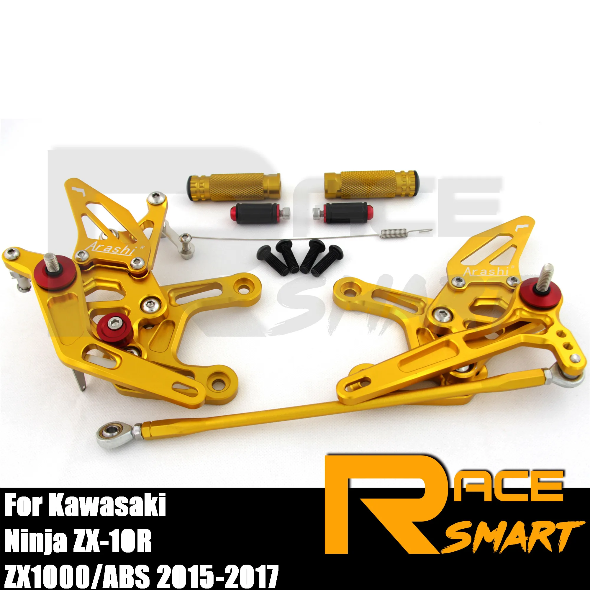 CNC регулируемый задний Набор подножки для ног педали KAWASAKI Ninja ZX 10R ZX1000/ABS 2015 2017 ZX10R 15