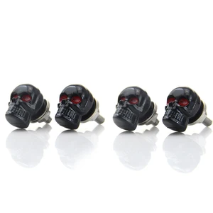 Болты для рамки номерного знака мотоцикла, 4 шт., черные, с черепом, с красным глазом, крепление для бирки для Honda Yamaha Kawasaki Harley #6604*4