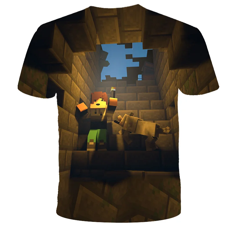 

My-World Boys and Girls Short Sleeve T-shirt 3D Printing Best Children's Play T-shirt Girls Kawaii Shirt T-shirt